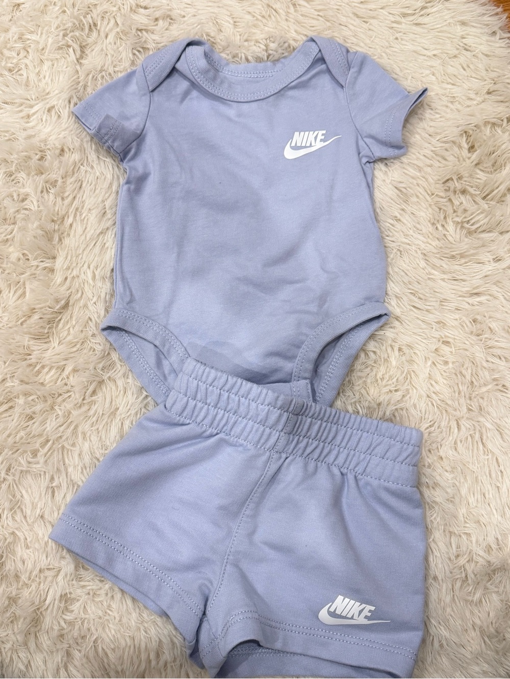 Nike Light Lavender Baby Bodysuit & Shorts Set